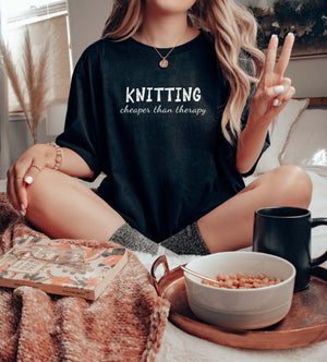 Knitting Cheaper Than Therapy T-Shirt | Gift for Knitters