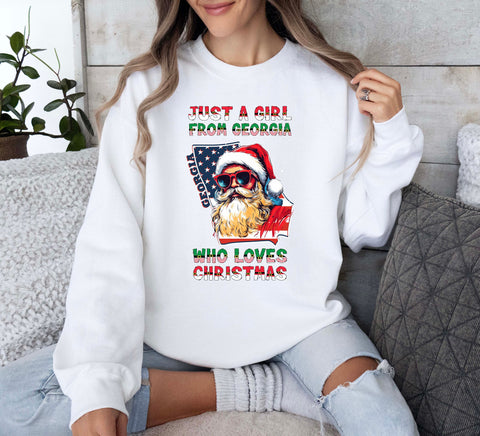 Image of USA Xmas Sweatshirt - Santa Claus Print - Georgia Gifts