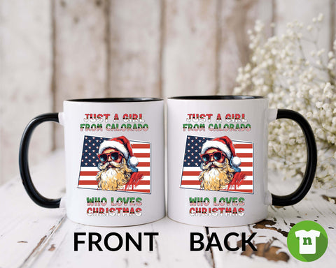 Image of Vintage Santa Claus and Colorado Christmas Mug - Festive Xmas Gift Idea