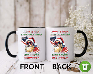 California Christmas Mug - Merry Santa Coffee Xmas Gift - USA Holiday Mugs