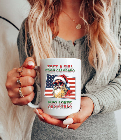 Image of Vintage Santa Claus and Colorado Christmas Mug - Festive Xmas Gift Idea