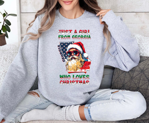 Image of USA Xmas Sweatshirt - Santa Claus Print - Georgia Gifts