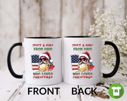 Image of USA Santa Xmas Mug Ohio - Festive Coffee Cup Gift Idea