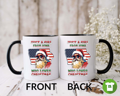 Image of Christmas Mug - Iowa Santa Claus Vintage Coffee Cup - Xmas Gift Idea