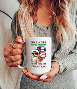 Festive Vintage Santa Claus Mug - Indiana Christmas Holiday Gift Idea
